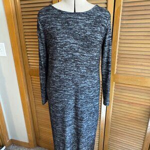 GAP Black Gray Midi Dress w Open Back Size M Petite NWOT